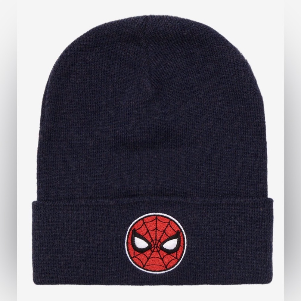 NWT Hot Topic Marvel Dark Blue Beanie with Spider-Man Emblem